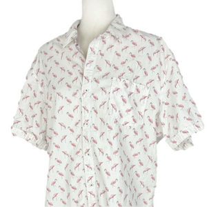 Michael Brandon pink flamingo shirt